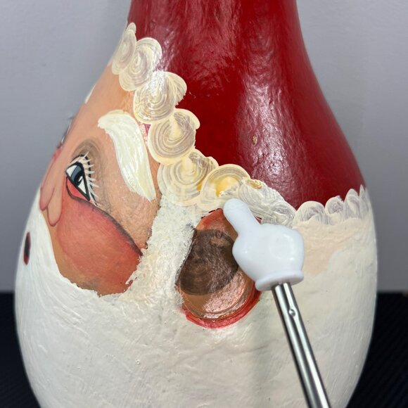 Hand Painted Santa Claus LARGE Gourd Christmas Folk Art 16” Tall Unique Rustic - Picture 9 of 13